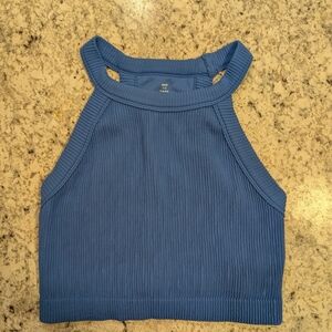 Aerie Blue Ribbed Crop Top